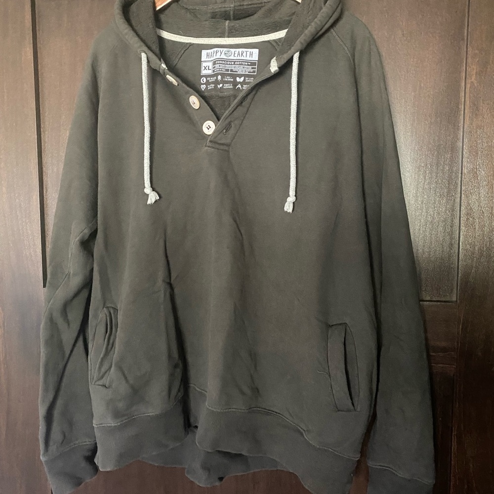 Happy earth quarter button sweatshirt